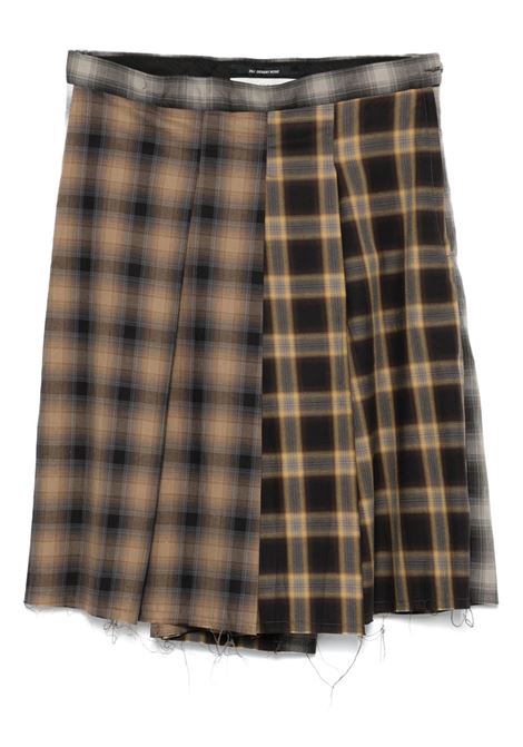 Brown pleated checked skirt Song for the mute - men SONG FOR THE MUTE | 251MSK001MLT